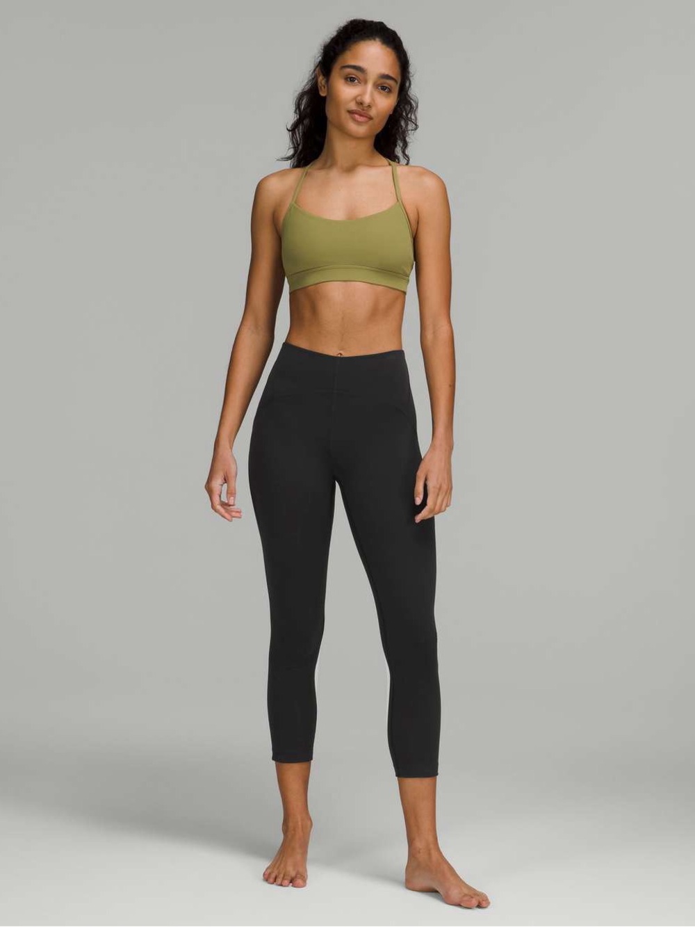 Lululemon Instill High Rise Crop 23” Leggings - Black/Charcoal Gray - Size 8